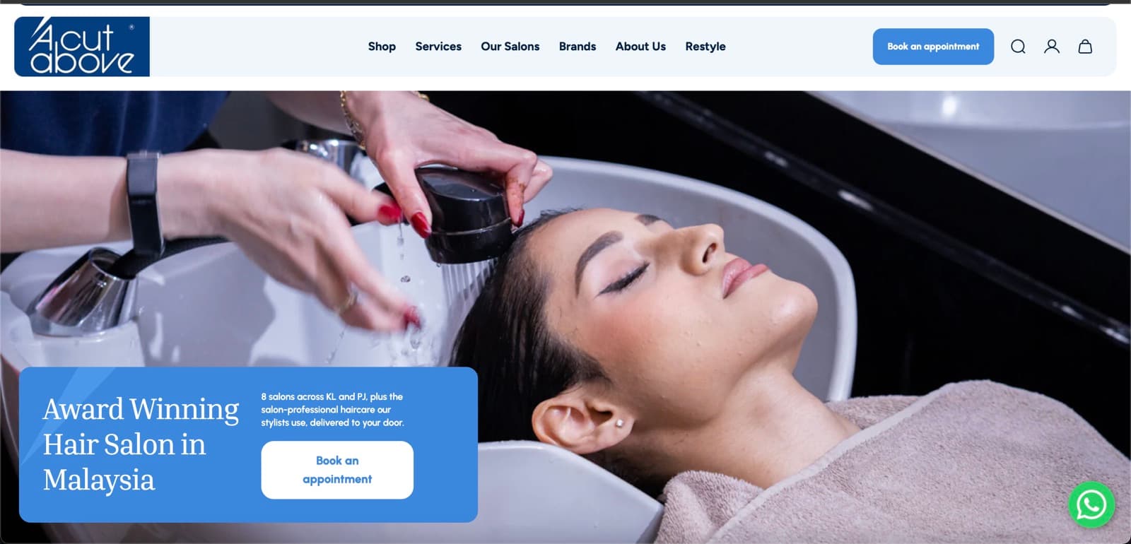 A Cut Above website