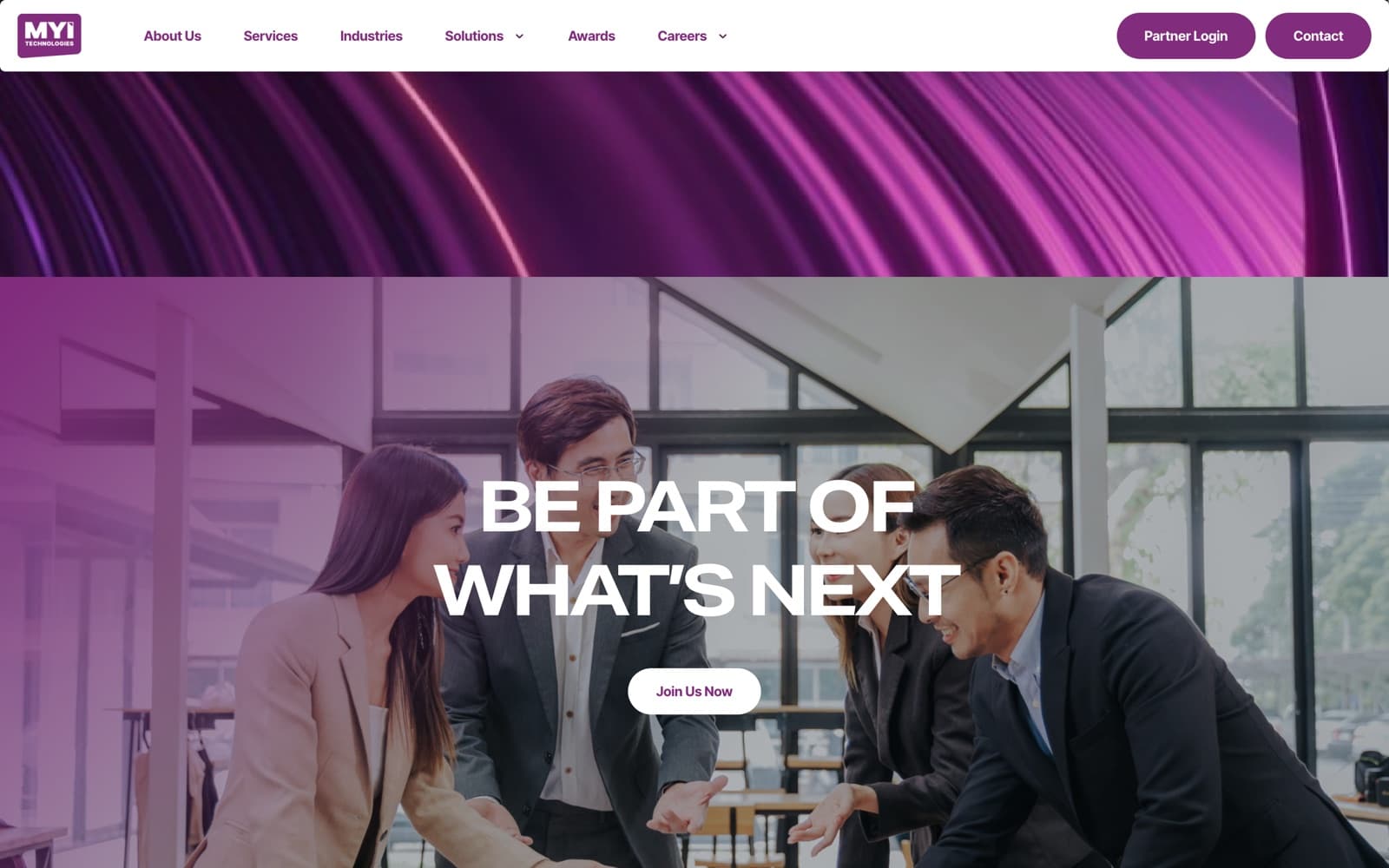 MYI Technologies website (it infrastructure), section 4 of the homepage