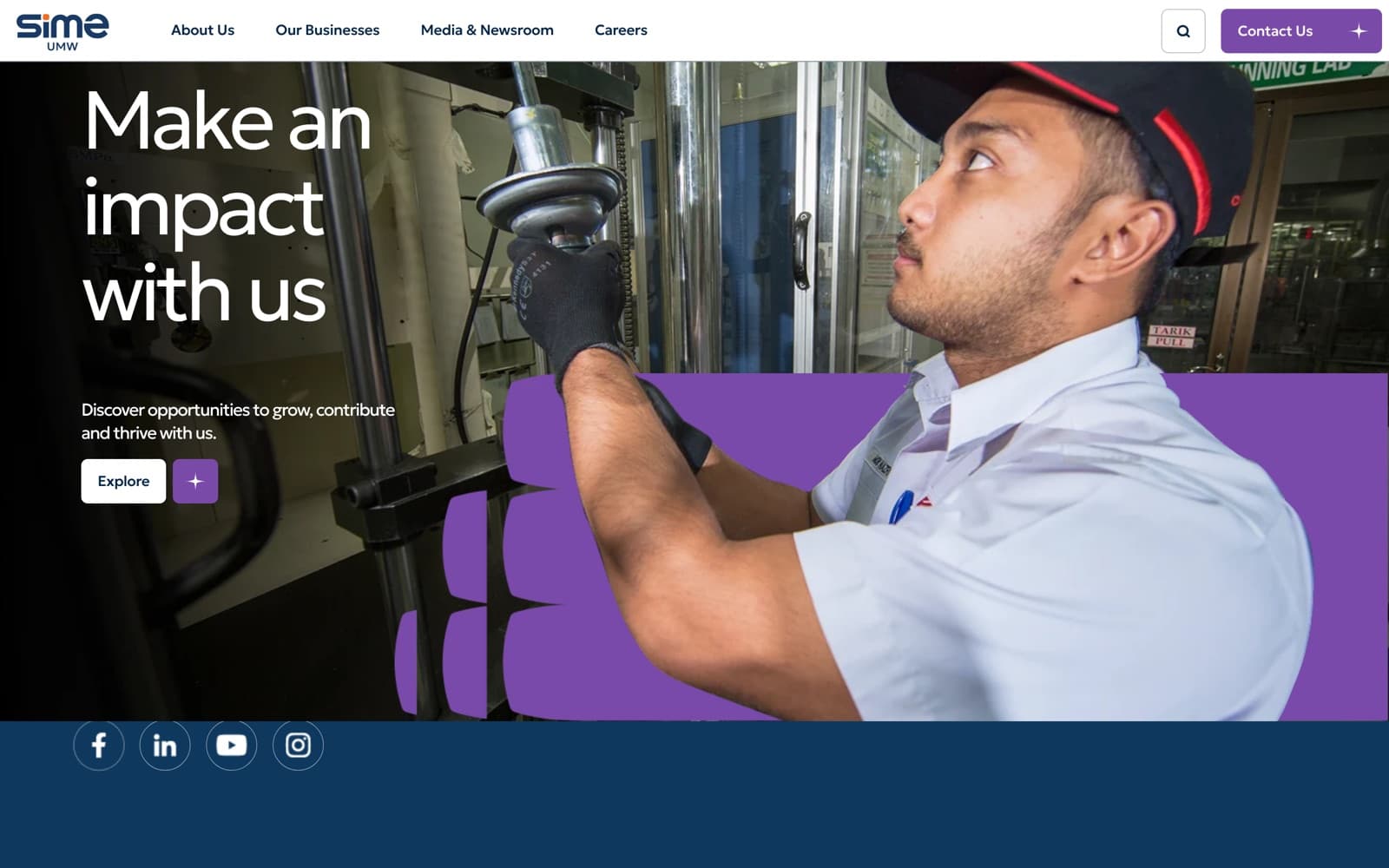 Sime UMW website (industrial group), section 3 of the homepage