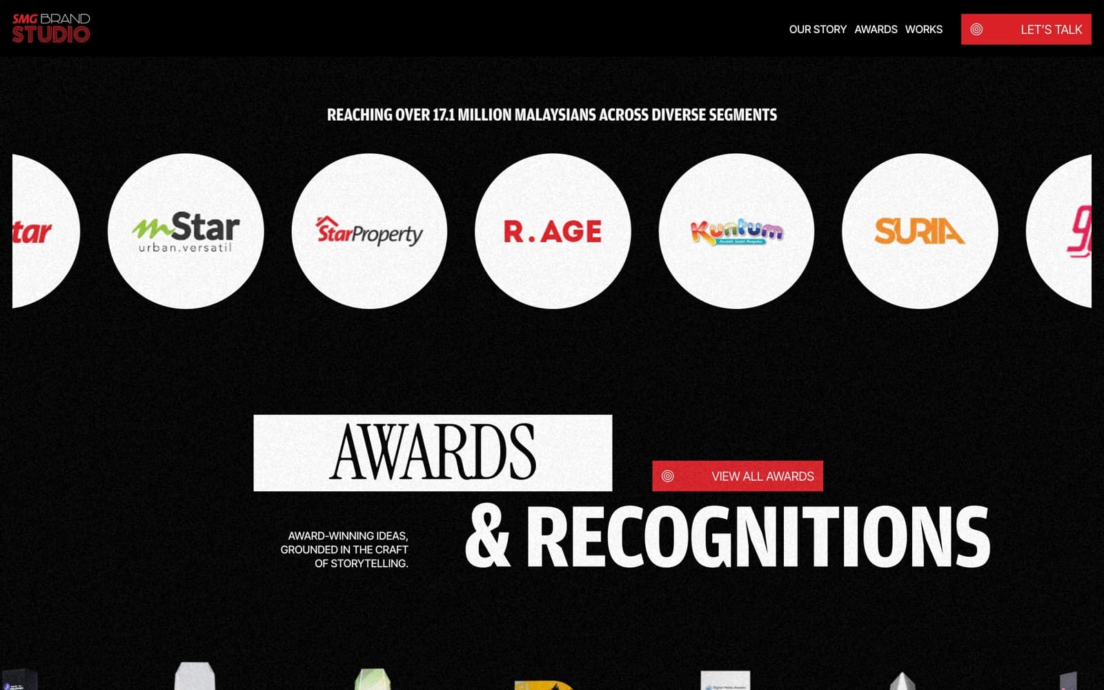 SMG Brand Studio website (brand studio, star media group), section 2 of the homepage