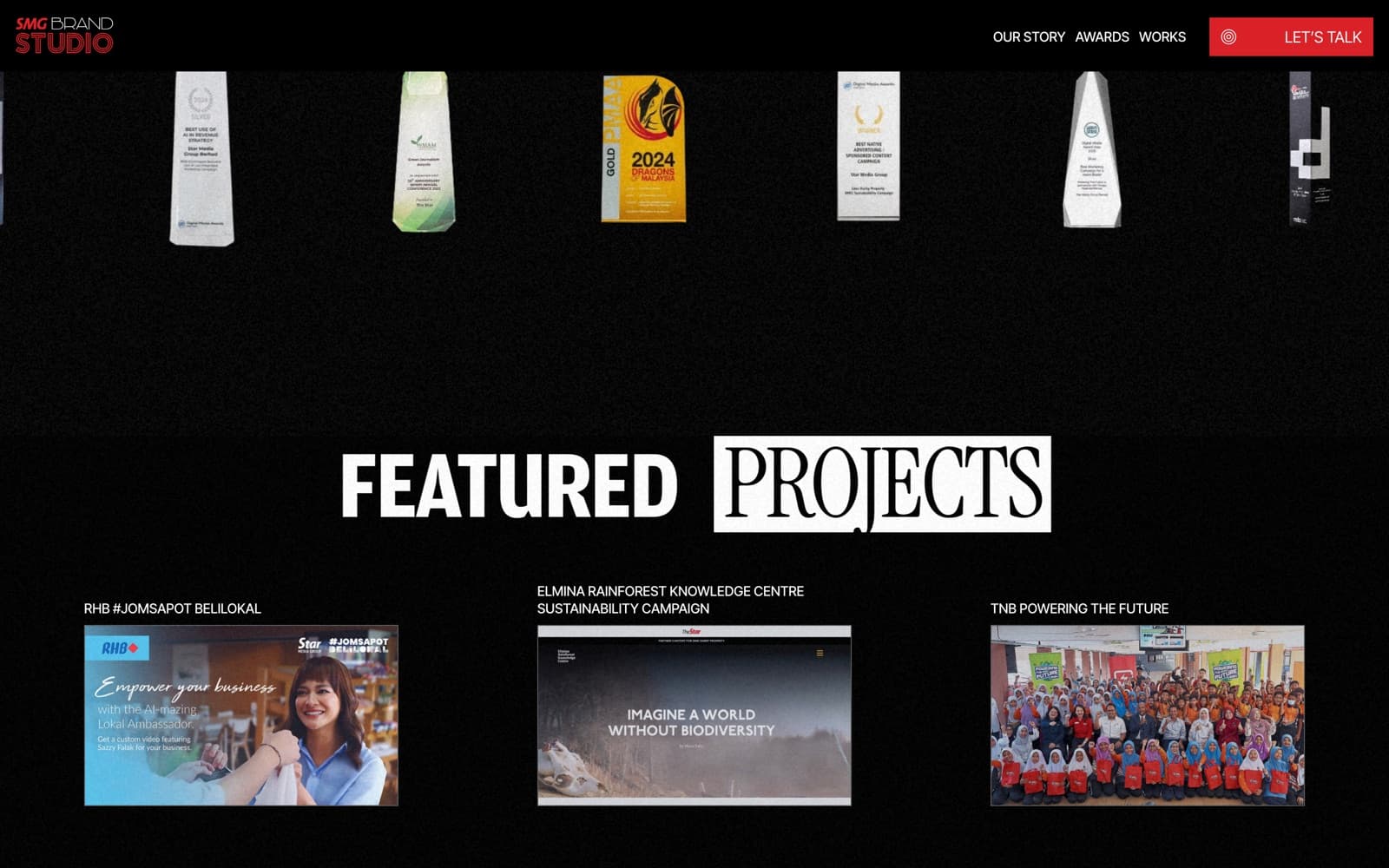 SMG Brand Studio website (brand studio, star media group), section 3 of the homepage