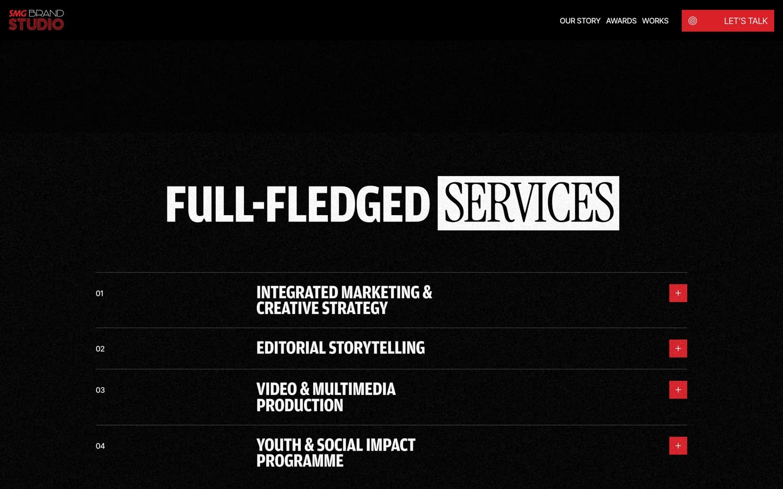 SMG Brand Studio website (brand studio, star media group), section 4 of the homepage