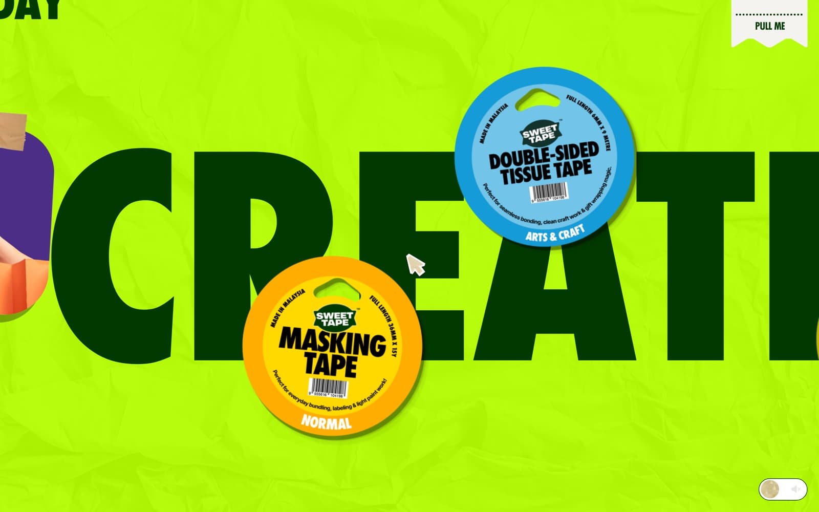 Sweet Tape website (tape maker, brand site), section 4 of the homepage